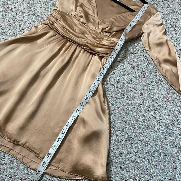 Aritzia Wilfred Cupro Satin Longsleeve Mini Dress Women Size 00 - Picture 4 of 9